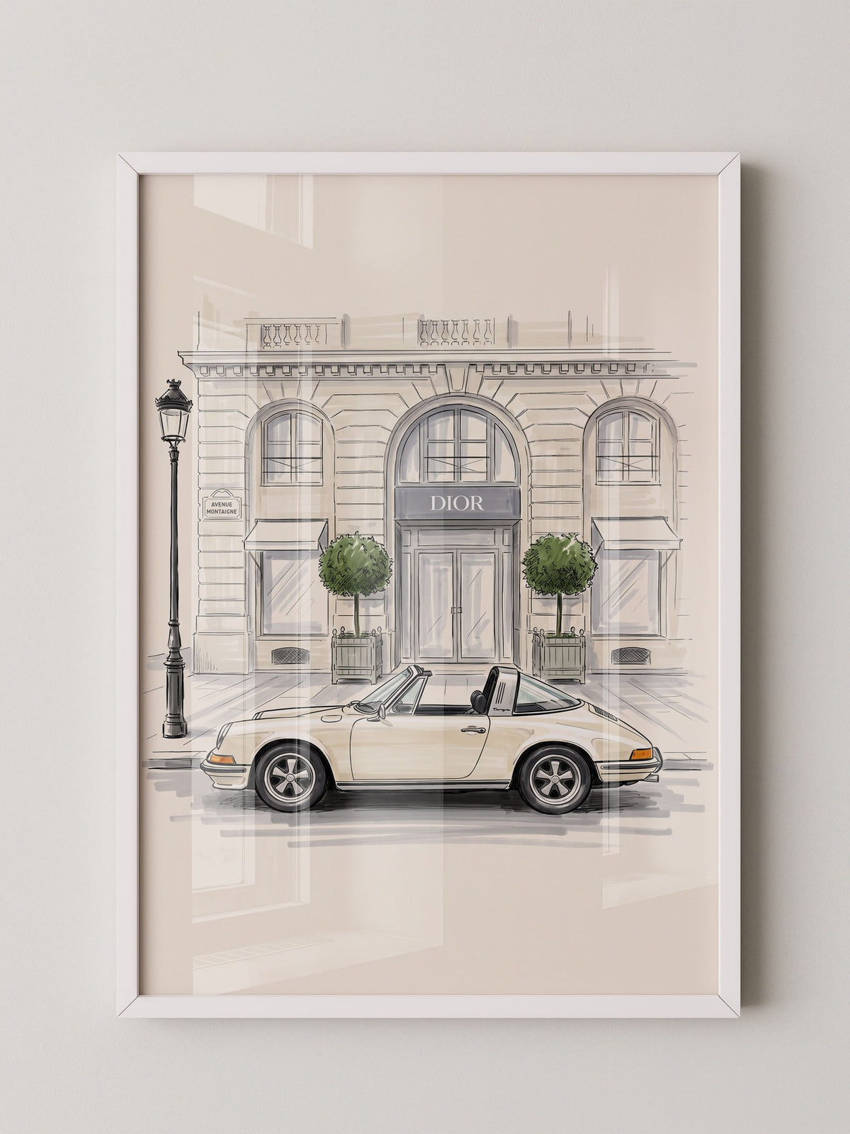 Elfer Cabrio Illustration Creme