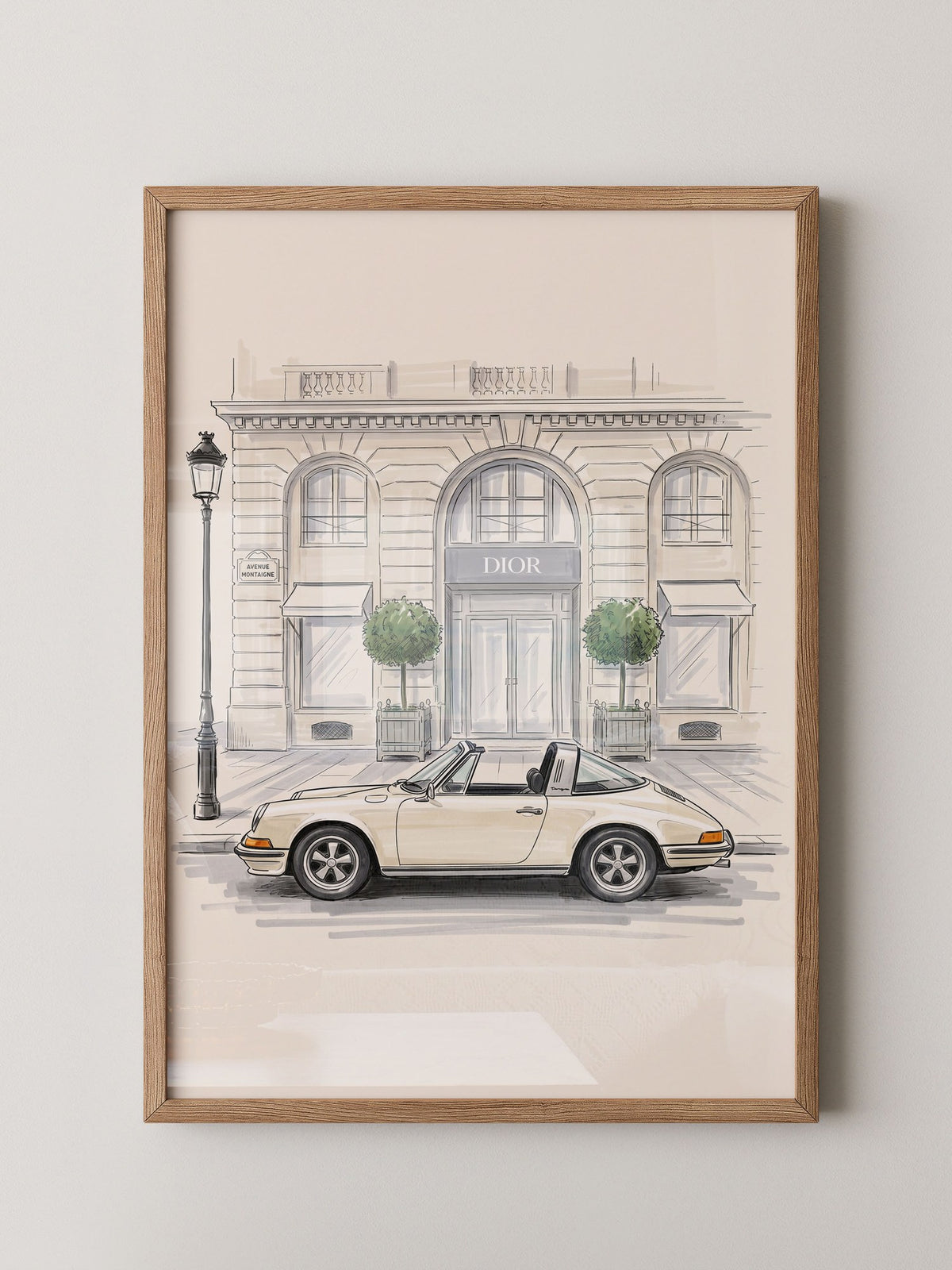 Elfer Cabrio Illustration Creme