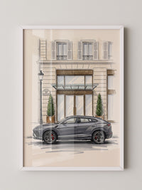 Luxus SUV Illustration Grau