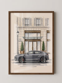 Luxus SUV Illustration Grau