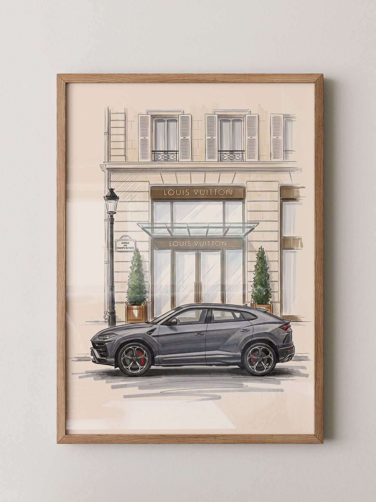 Luxus SUV Illustration Grau