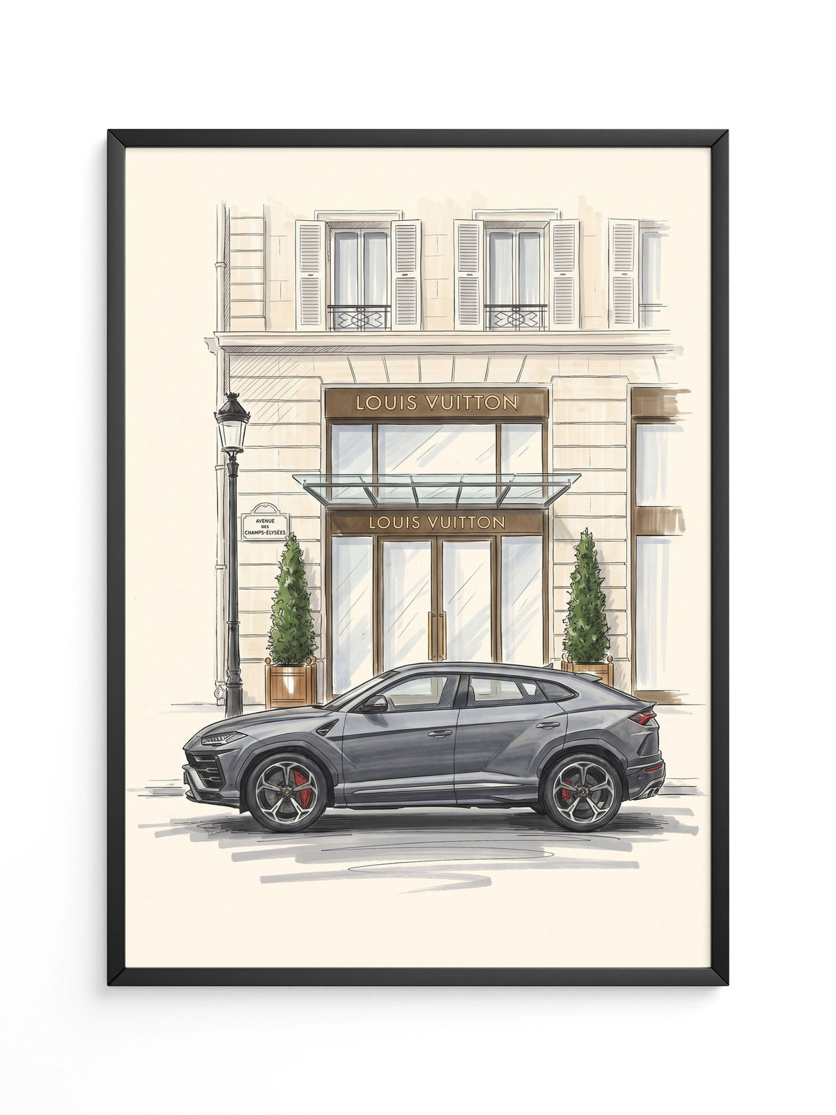 Luxus SUV Illustration Grau