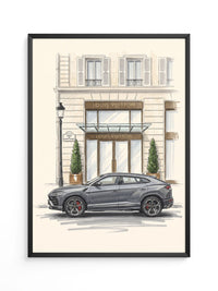 Luxus SUV Illustration Grau