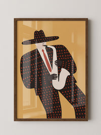 Saxophonist Retro Illustration