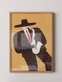 Saxophonist Retro Illustration