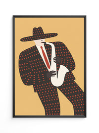 Saxophonist Retro Illustration