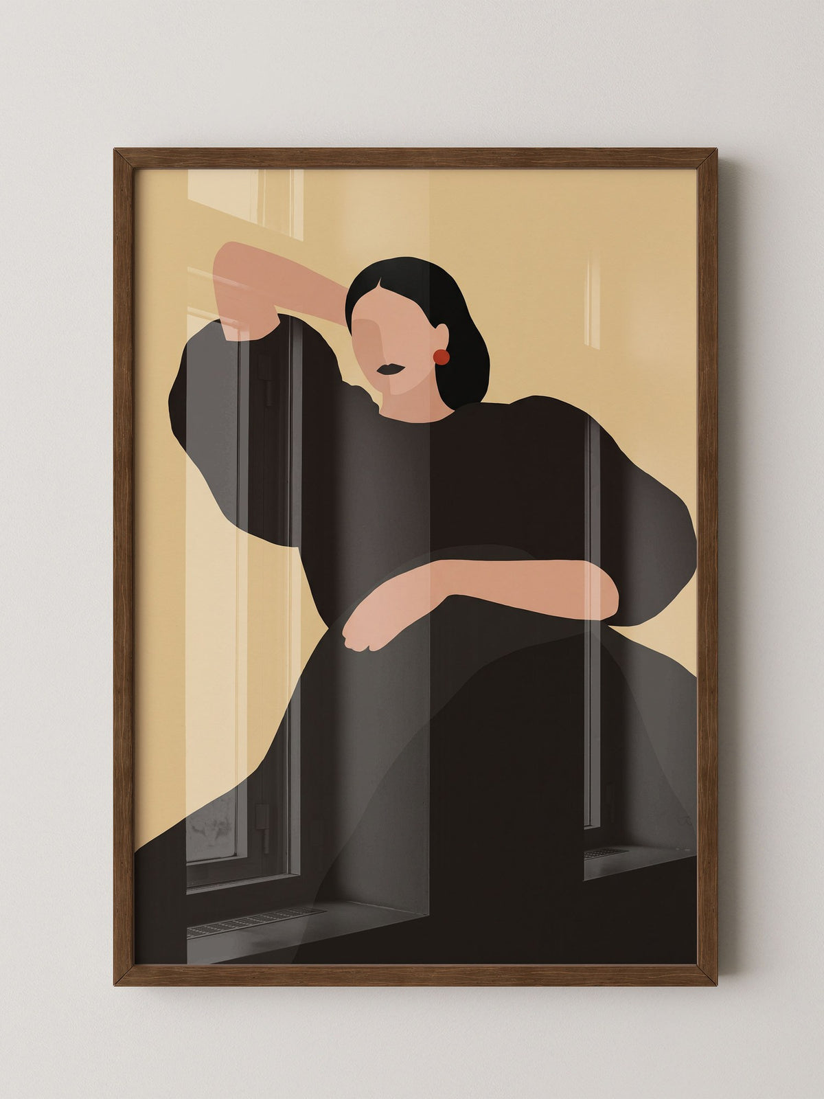Frau Pose Schwarz Minimal