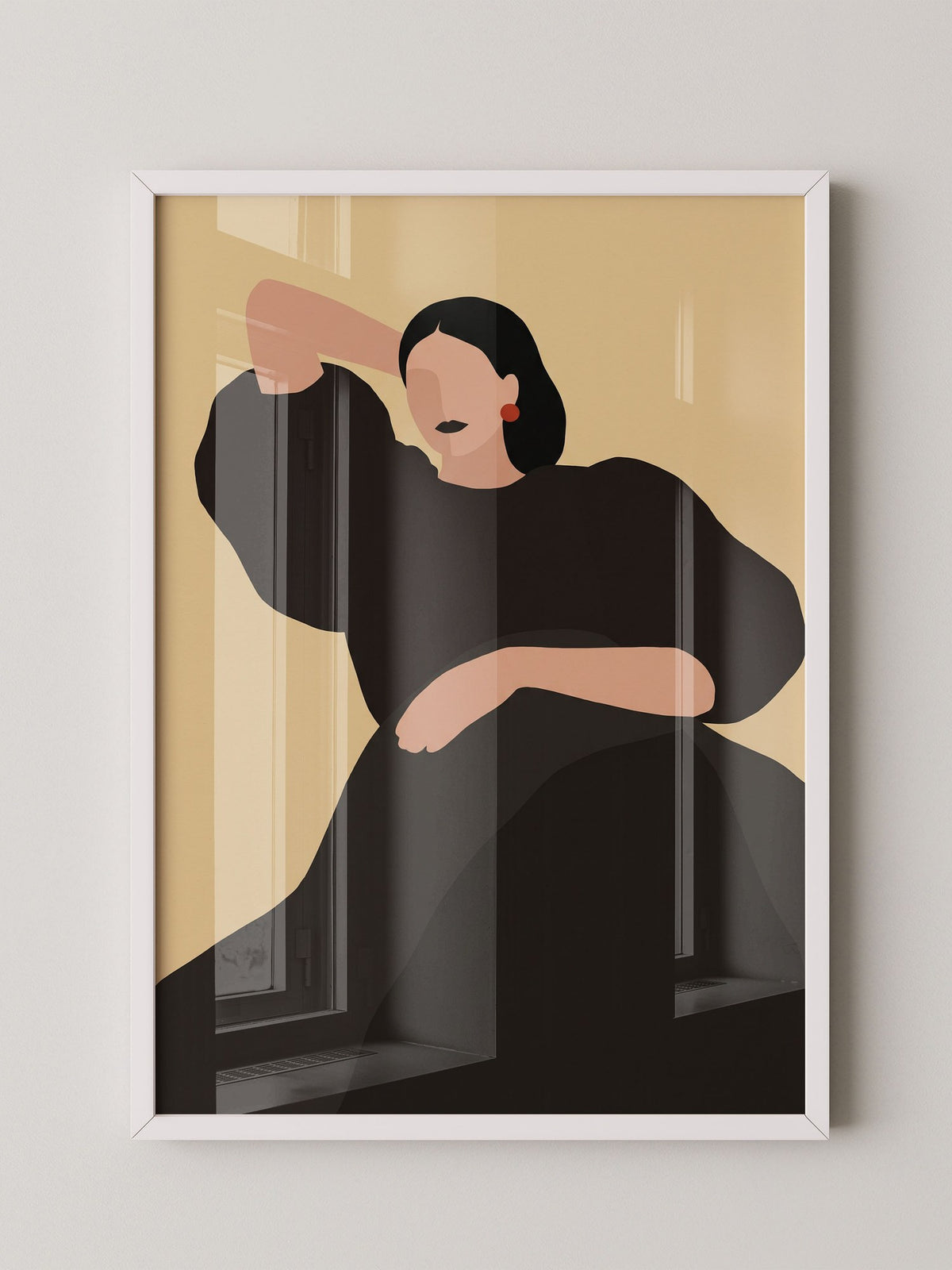 Frau Pose Schwarz Minimal