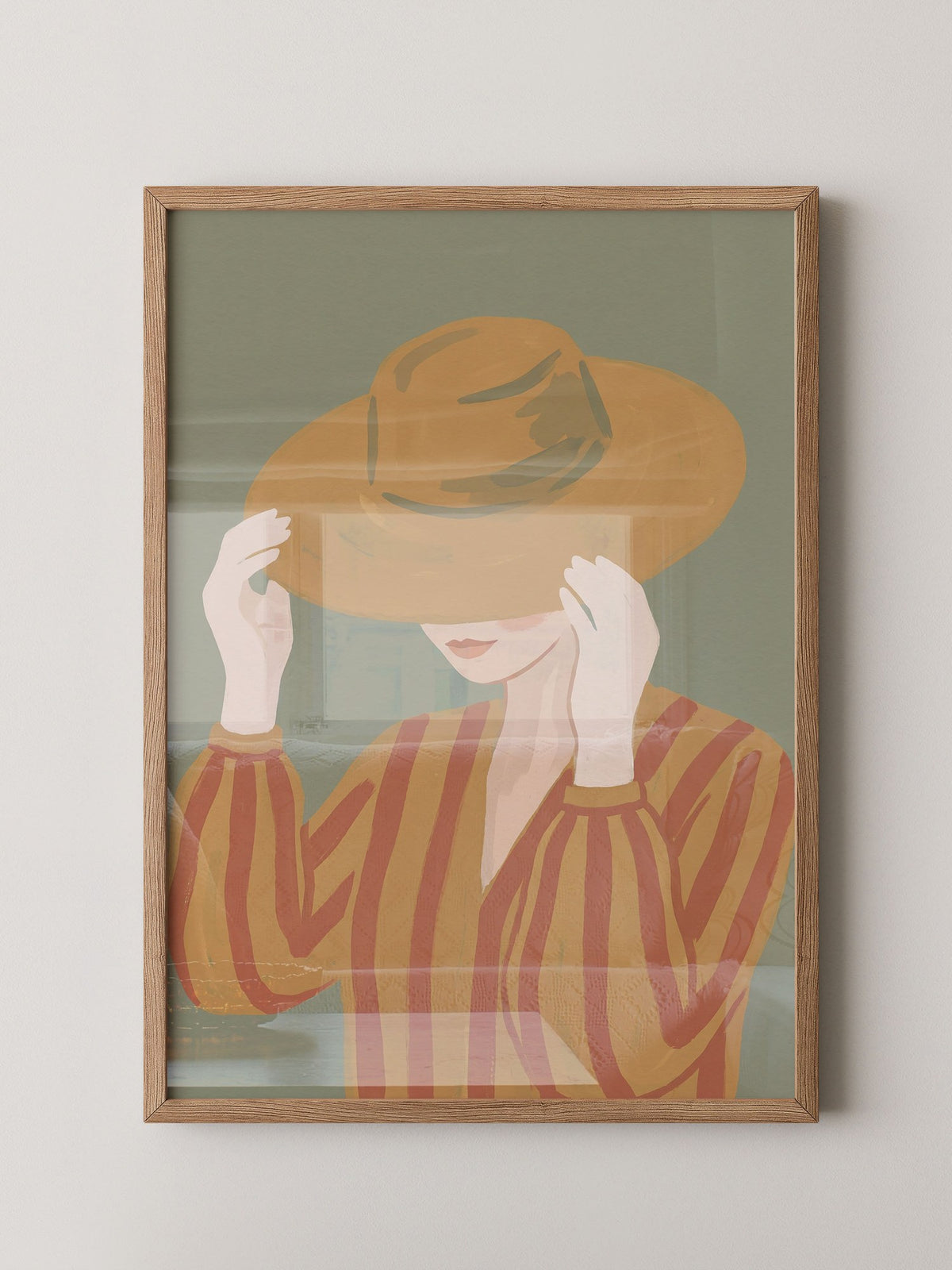 Frau Hut Streifen Illustration