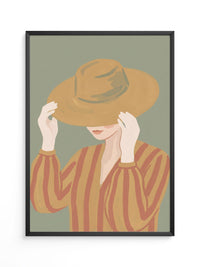 Frau Hut Streifen Illustration