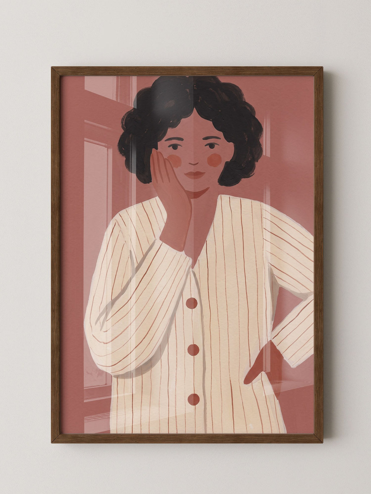 Frau Retro Rosa Illustration