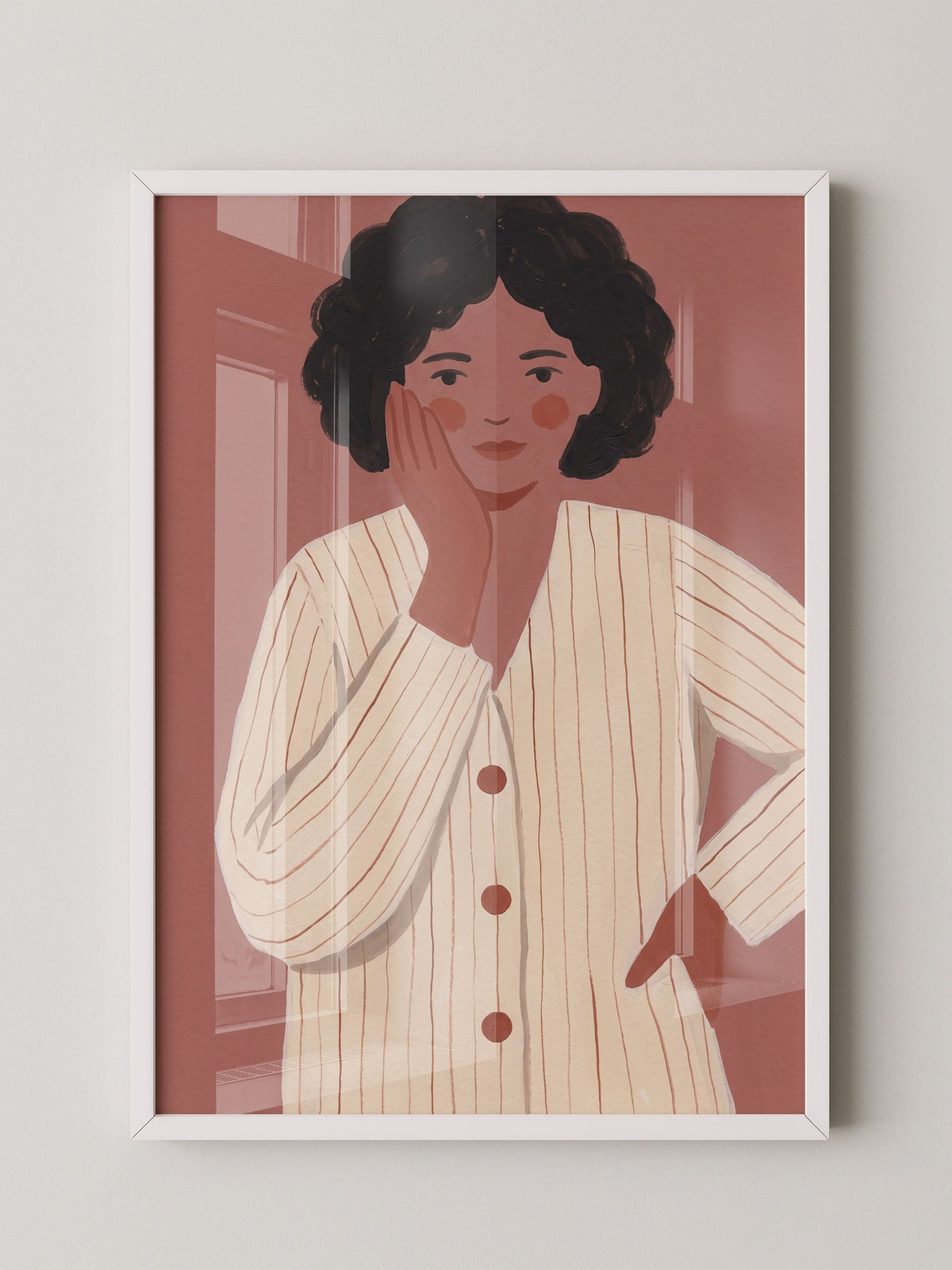 Frau Retro Rosa Illustration