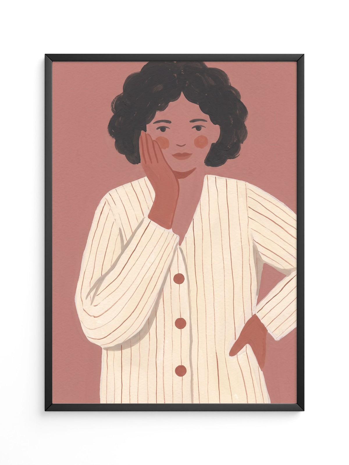 Frau Retro Rosa Illustration