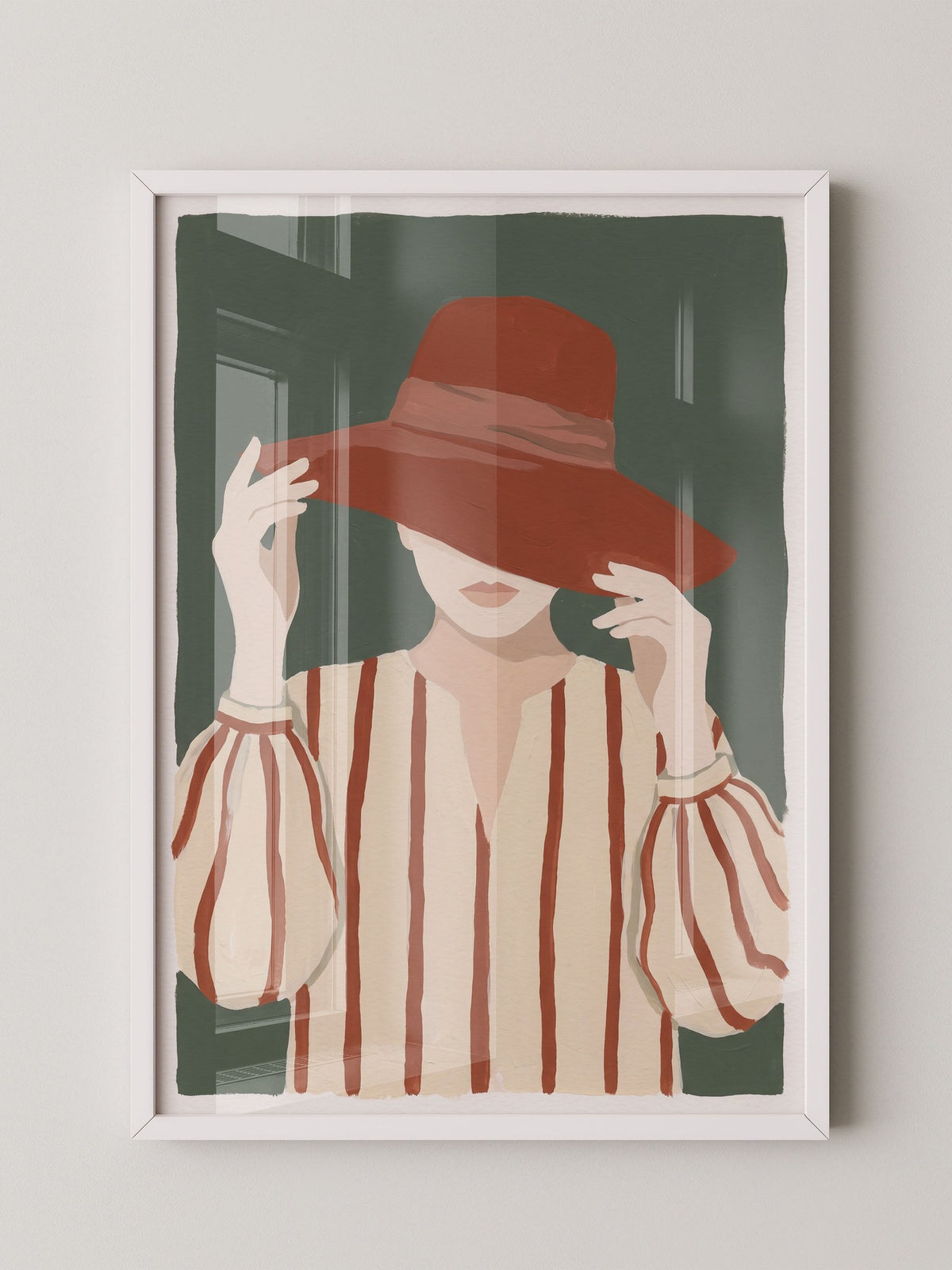 Frau Hut Rot Illustration