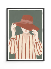 Frau Hut Rot Illustration