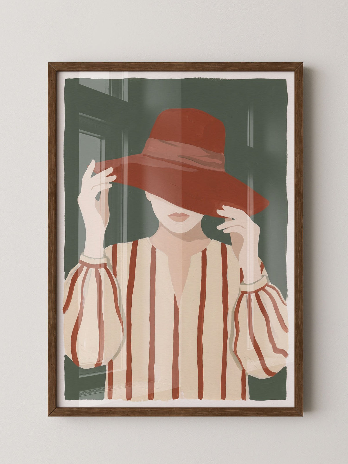 Frau Hut Rot Illustration