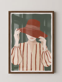 Frau Hut Rot Illustration