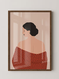 Frau Roter Schal Porträt
