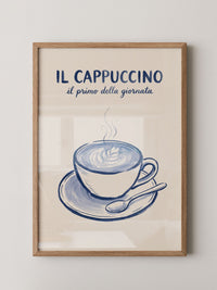 Cappuccino Kaffee Illustration Blau