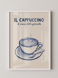 Cappuccino Kaffee Illustration Blau
