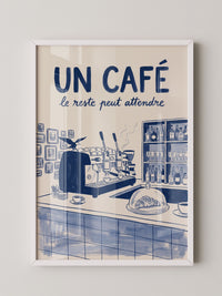 Café Barista Illustration Blau