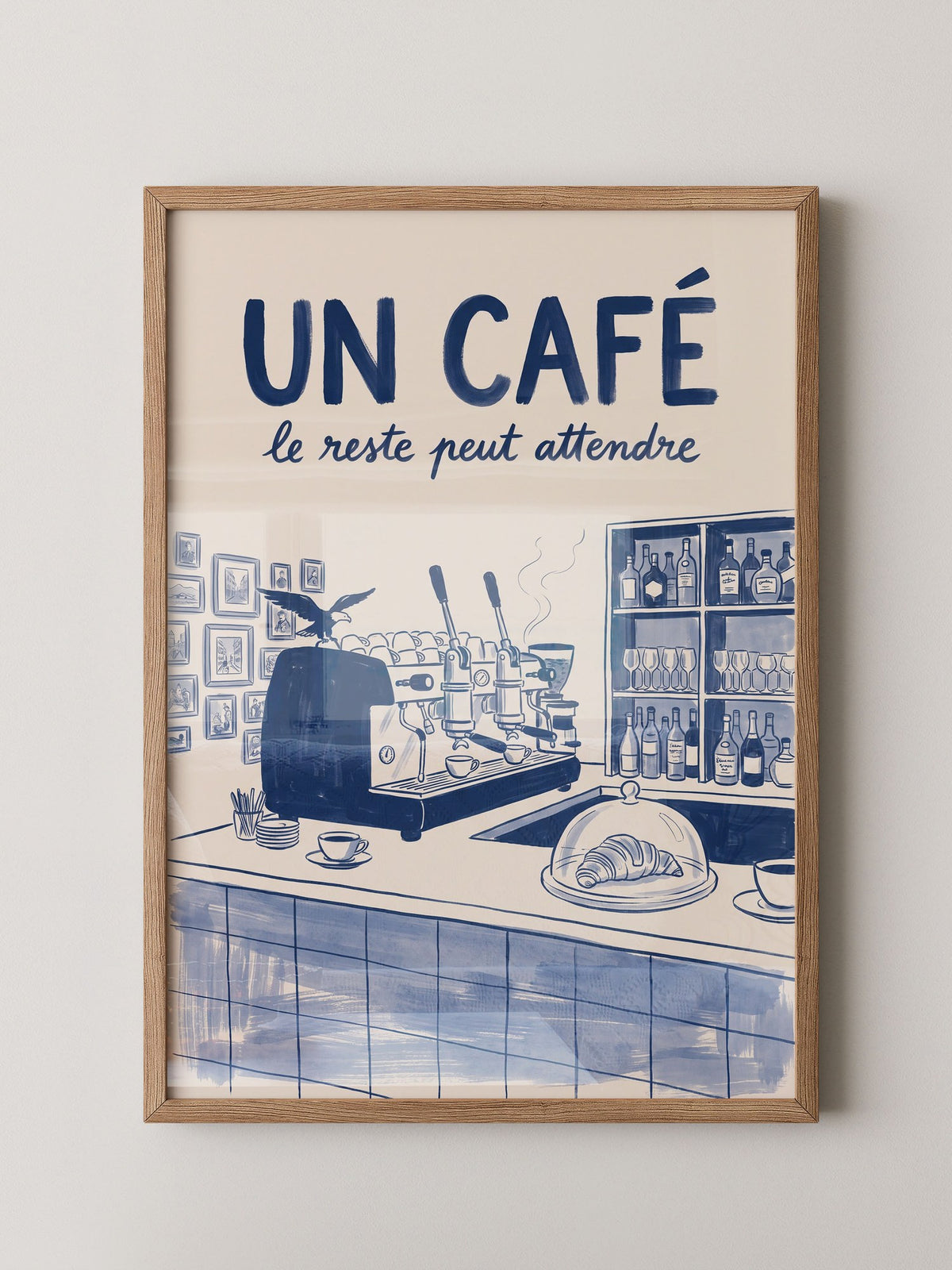 Café Barista Illustration Blau