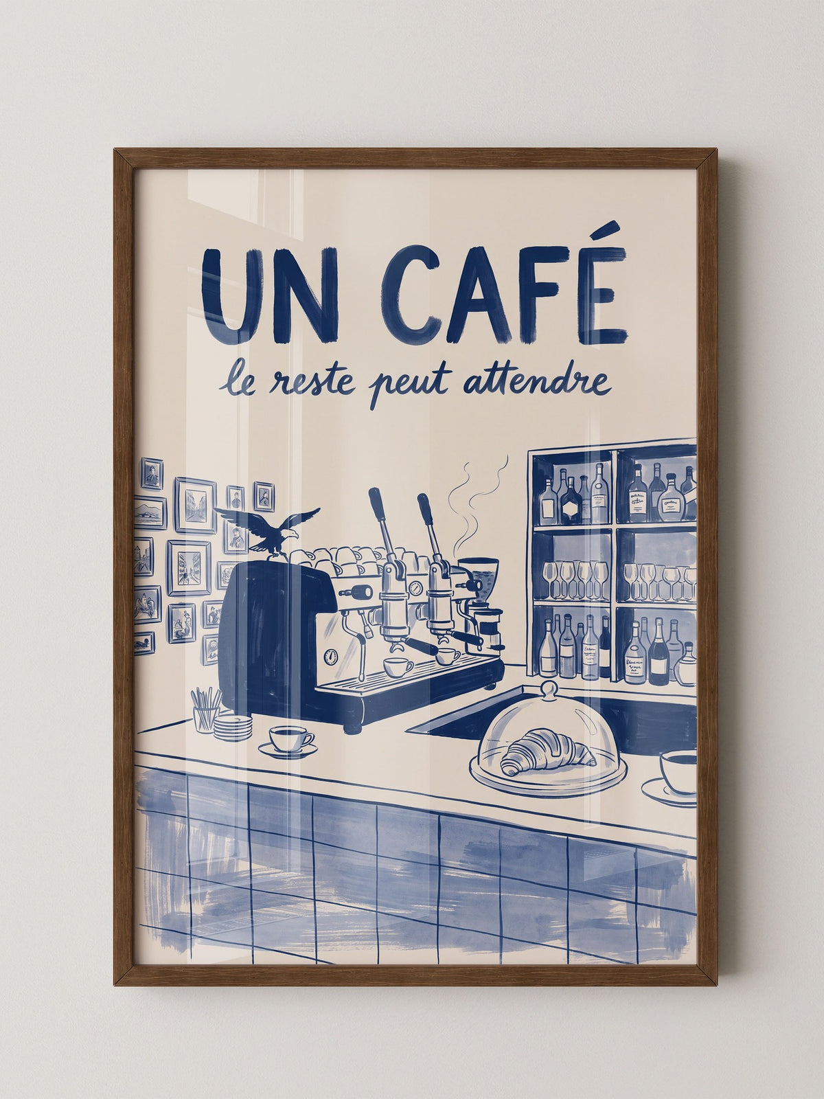 Café Barista Illustration Blau