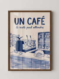 Café Barista Illustration Blau