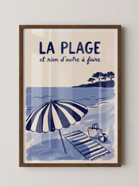 Strand Schirm Illustration Blau