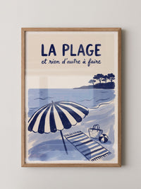 Strand Schirm Illustration Blau