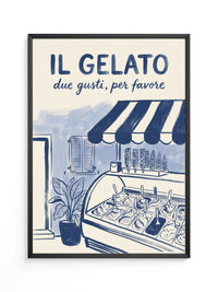 Gelato Eisdiele Vintage Blau