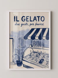 Gelato Eisdiele Vintage Blau