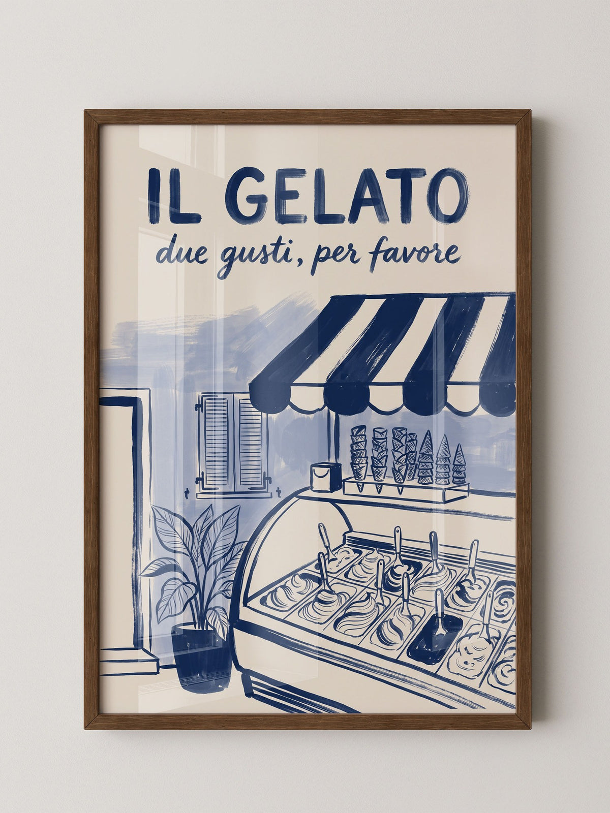 Gelato Eisdiele Vintage Blau