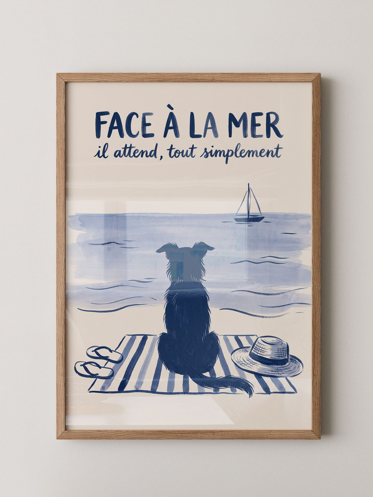 Hund Meer Strand Illustration