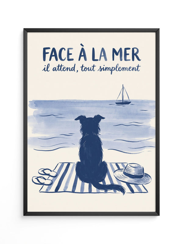 Hund Meer Strand Illustration
