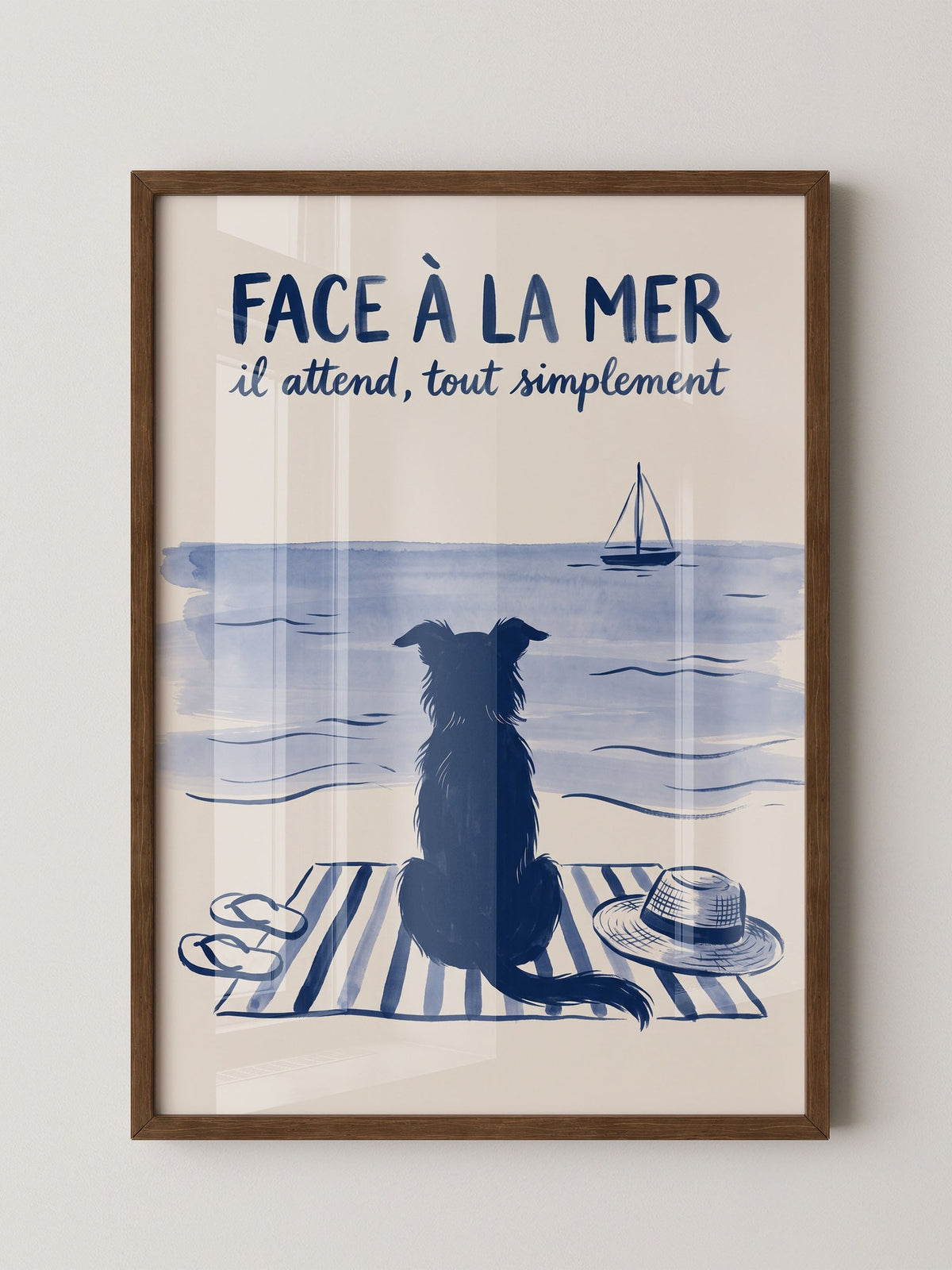 Hund Meer Strand Illustration