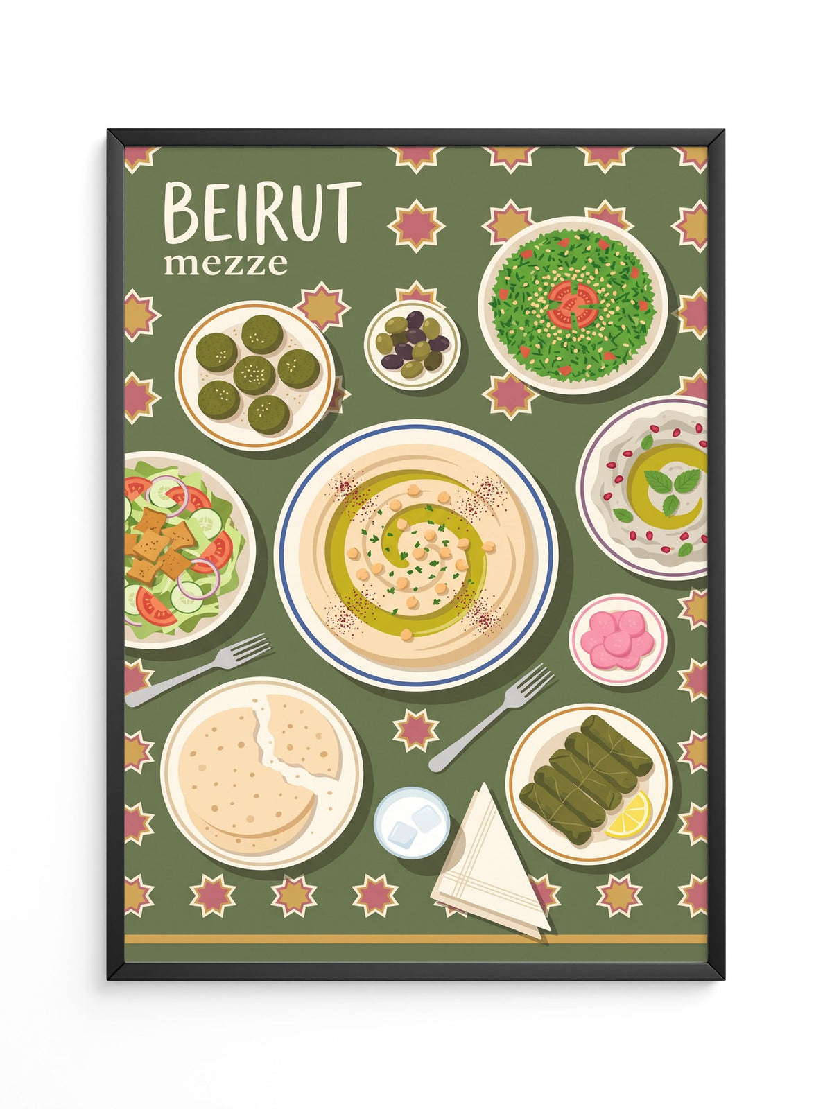 Beirut Mezze Illustration Kulinarisch