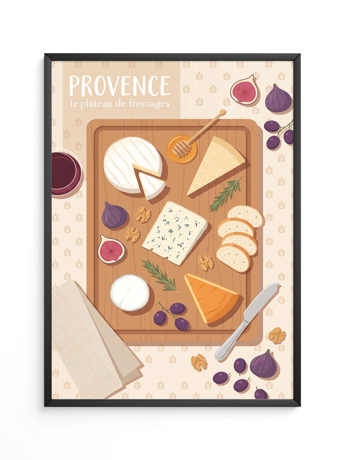 Provence Käseplatte Illustration
