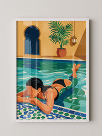 Pool Moment Retro Illustration