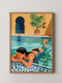 Pool Moment Retro Illustration