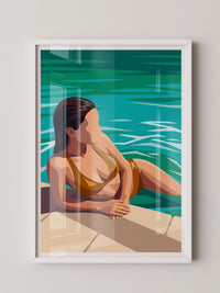 Strand Frau Türkis Illustration