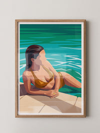 Strand Frau Türkis Illustration