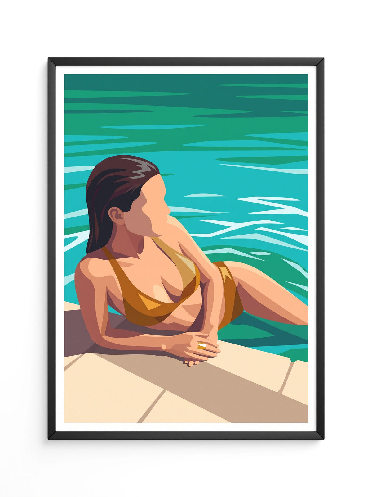 Strand Frau Türkis Illustration