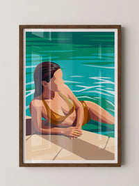 Strand Frau Türkis Illustration