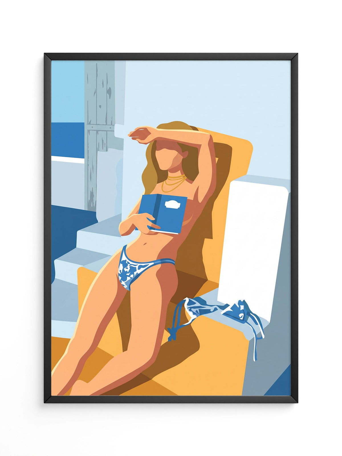Frau am Pool Retro Illustration
