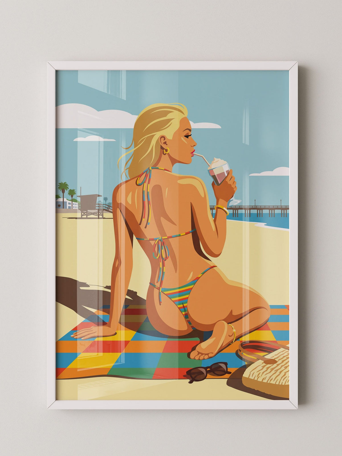 Beach Vibes Sommer Illustration