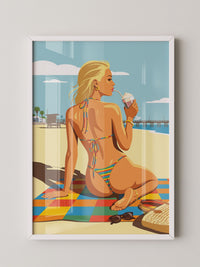 Beach Vibes Sommer Illustration