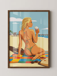 Beach Vibes Sommer Illustration