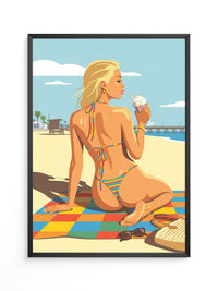 Beach Vibes Sommer Illustration