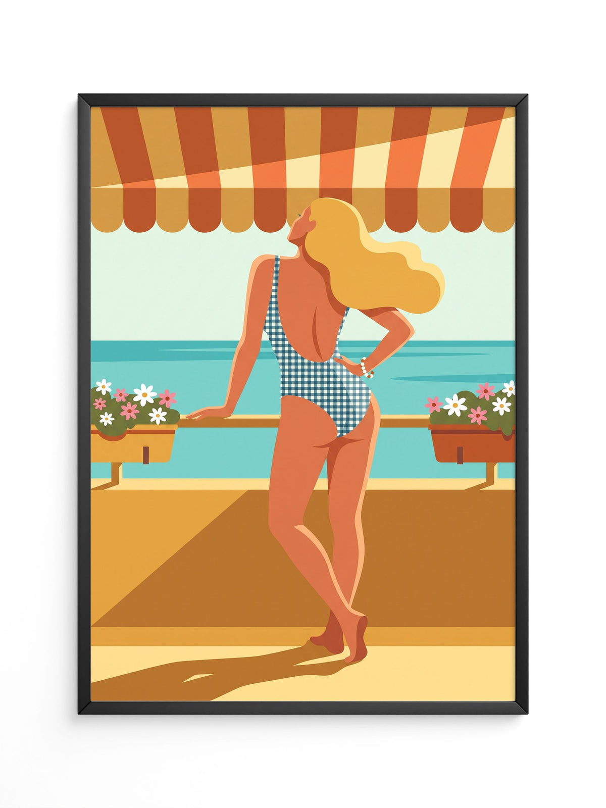 Strandschönheit Retro Illustration